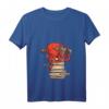 Damen Kraken Oktopus Tintenfisch Buchliebhaber T-Shirt mit V-Ausschnitt – Lustiges Meerestier Design, Geschenkidee für Buch- und Meeresfans