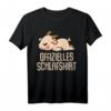 Offizielles Schlafshirt Pyjama mit Ziege Geiss - Lustiges Geschenk für Langschläfer, Morgenmuffel und Ziegenfans, perfekt als Bettwäsche für Damen und Herren