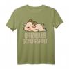 Offizielles Schlafshirt Pyjama mit Ziege Geiss - Lustiges Geschenk für Langschläfer, Morgenmuffel und Ziegenfans, perfekt als Bettwäsche für Damen und Herren