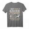Zwergpinscher Mama Papa Kaffee Ich will nur hängen T-Shirt – Lustiges Hundeliebhaber Geschenk für Kaffeefans und Hundeliebhaber